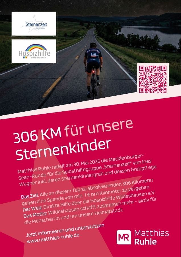 306 km für unsere Sternenkinder - unterstütze den guten Zweck und Matthias radelt